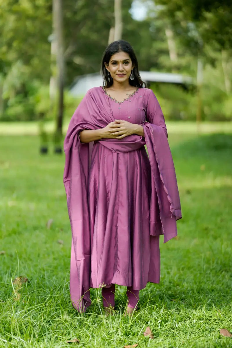 Handworked Panel Cut Kurta with Dupatta