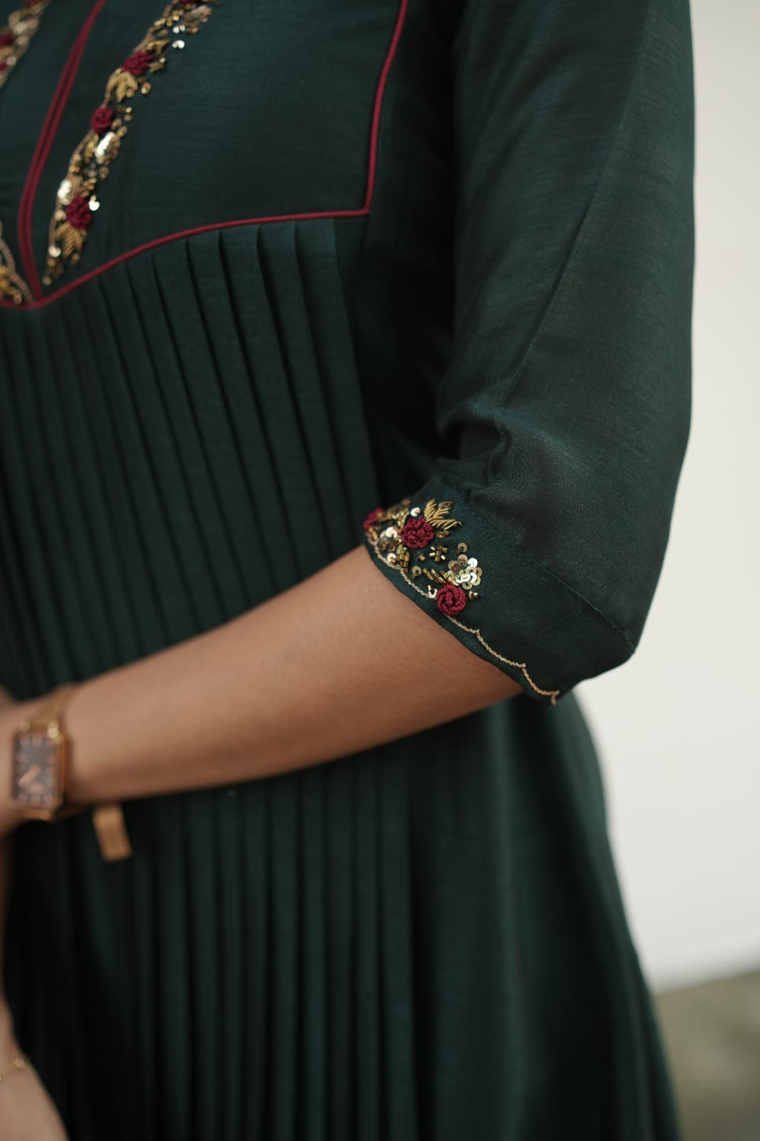 Handworked Pleated Kurta
