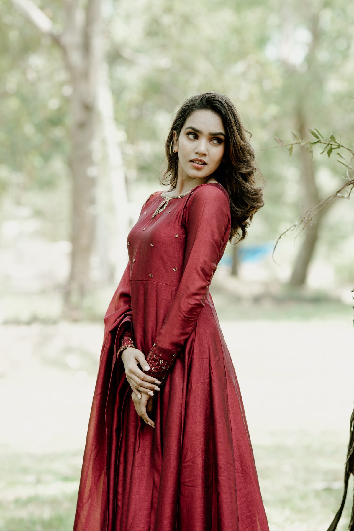 Handworked Panel Cut Kurta with Dupatta