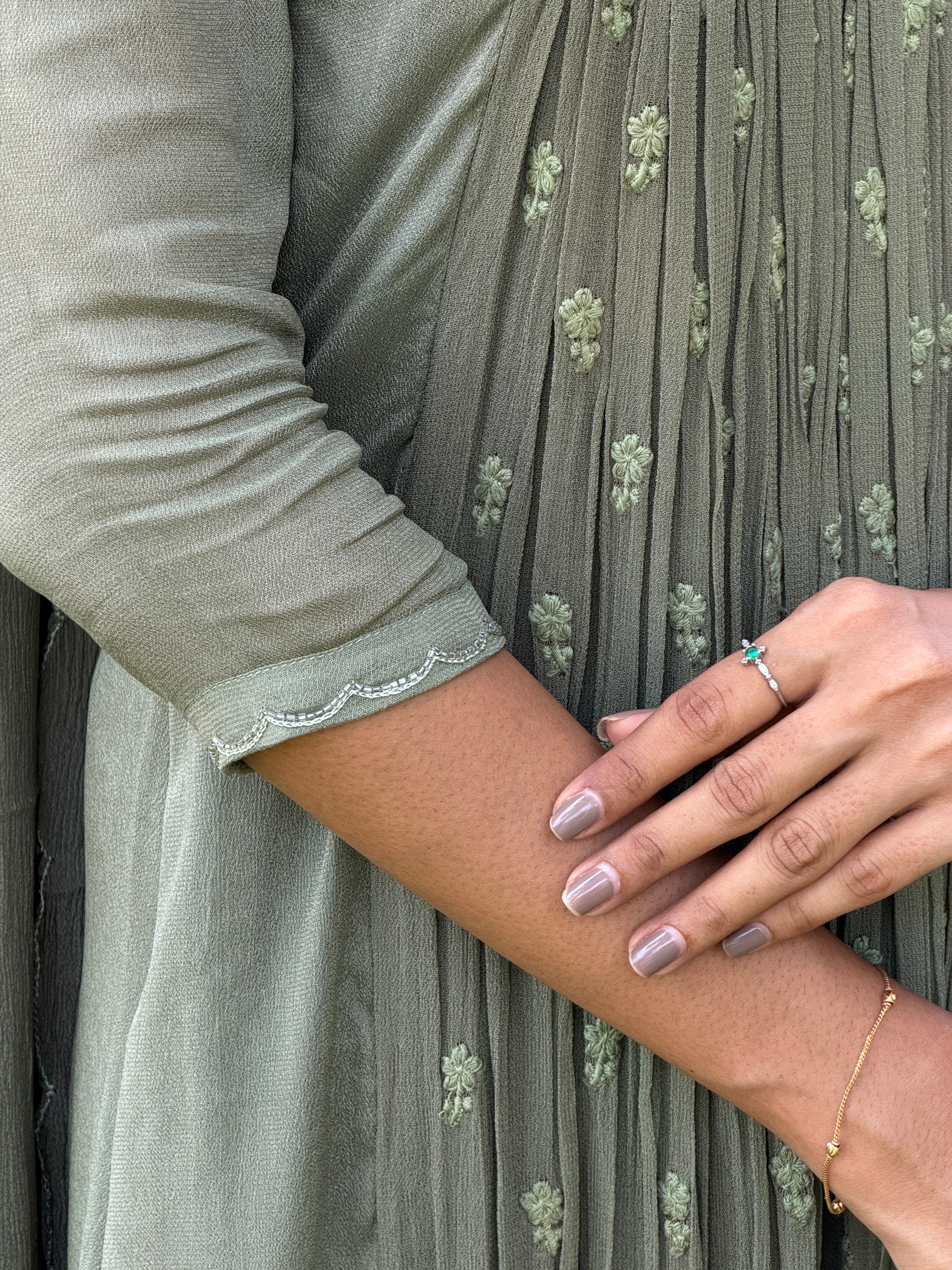 Handworked Pleated Kurta with Dupatta