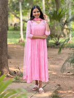 Handworked Pleated Kurta with Dupatta