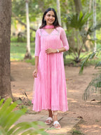 Handworked Pleated Kurta with Dupatta