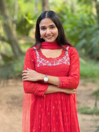 Handworked Pleated Kurta with Dupatta