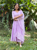 Handworked Pleated Kurta with Dupatta