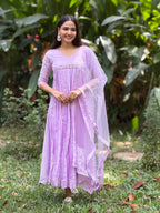 Handworked Pleated Kurta with Dupatta