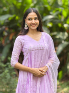 Handworked Pleated Kurta with Dupatta