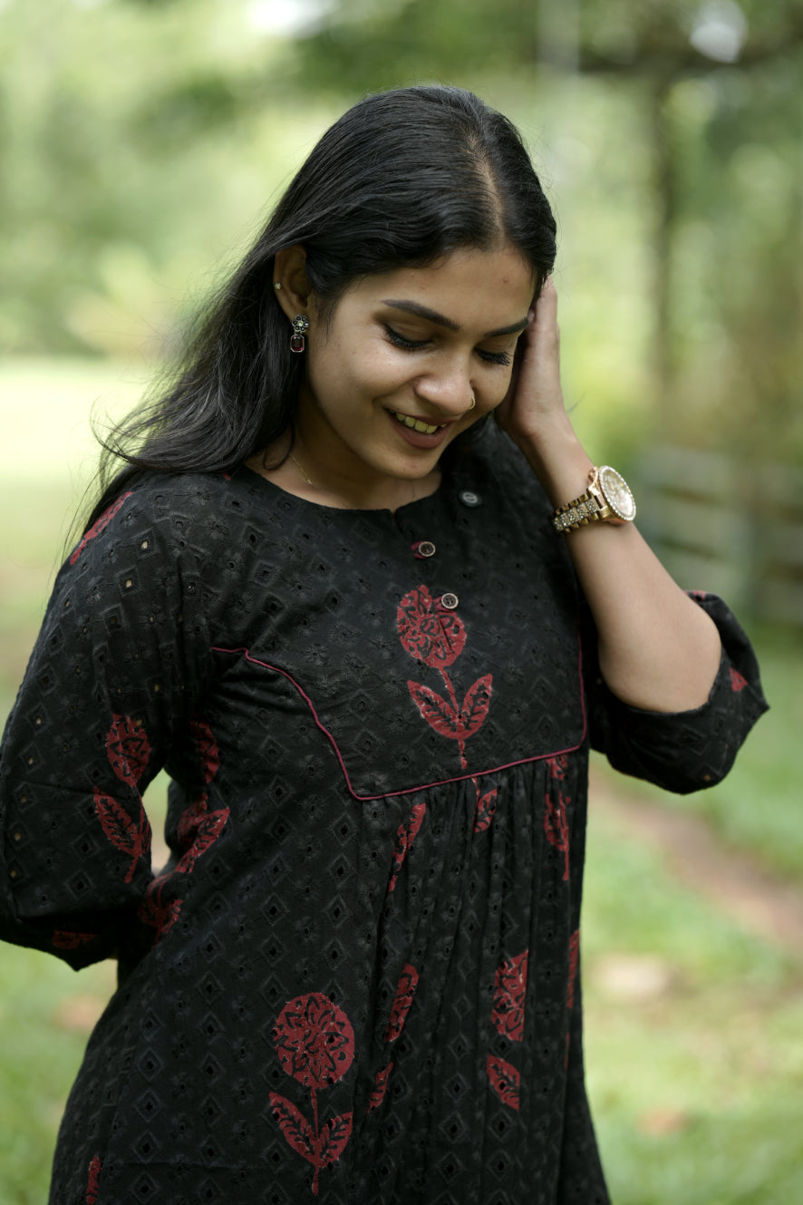 Designer Pleated Cotton Kurta