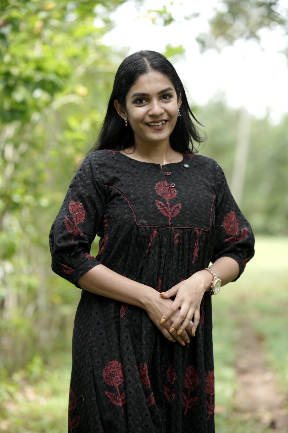 Designer Pleated Cotton Kurta