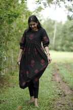 Designer Pleated Cotton Kurta