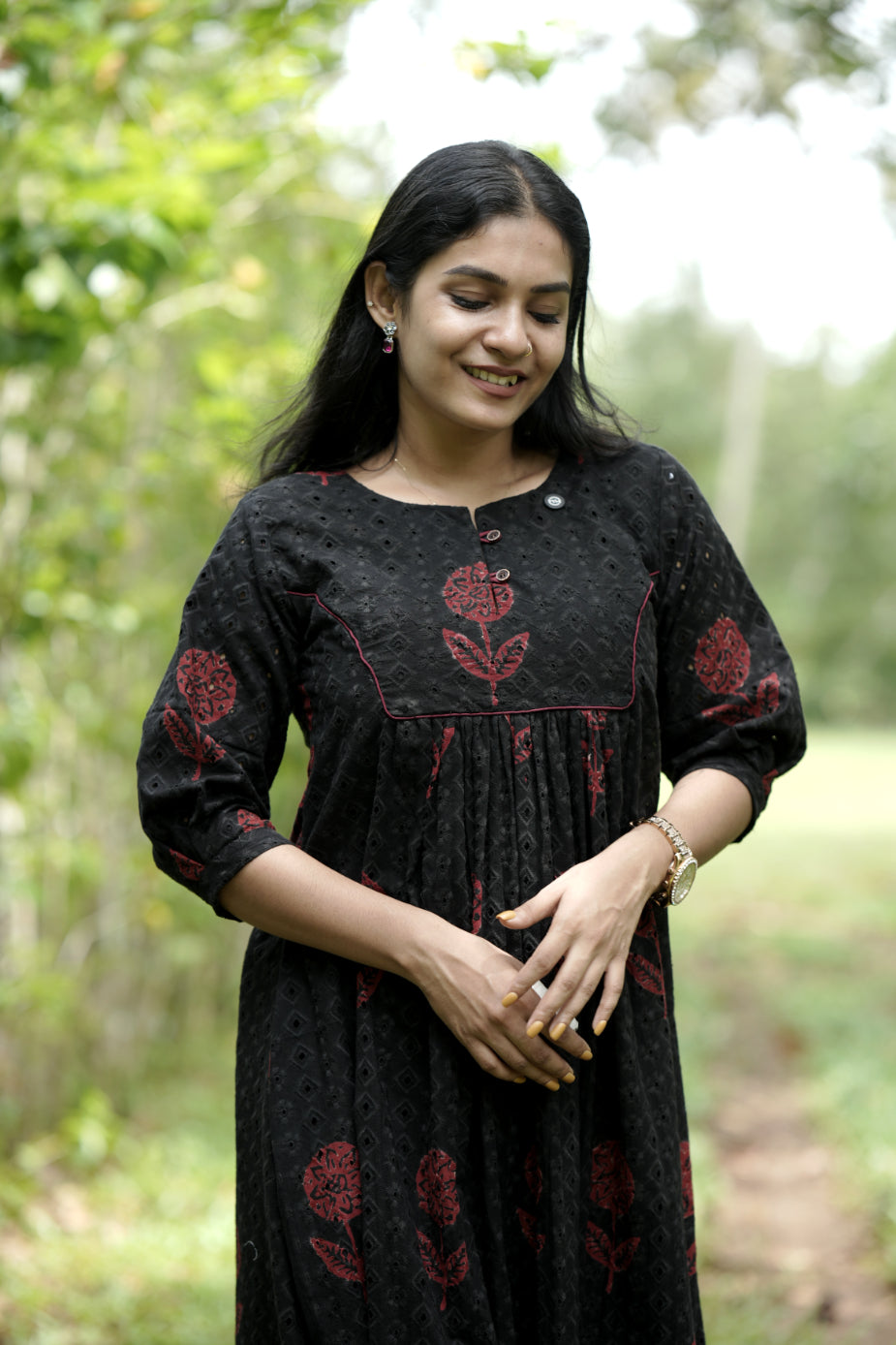 Designer Pleated Cotton Kurta