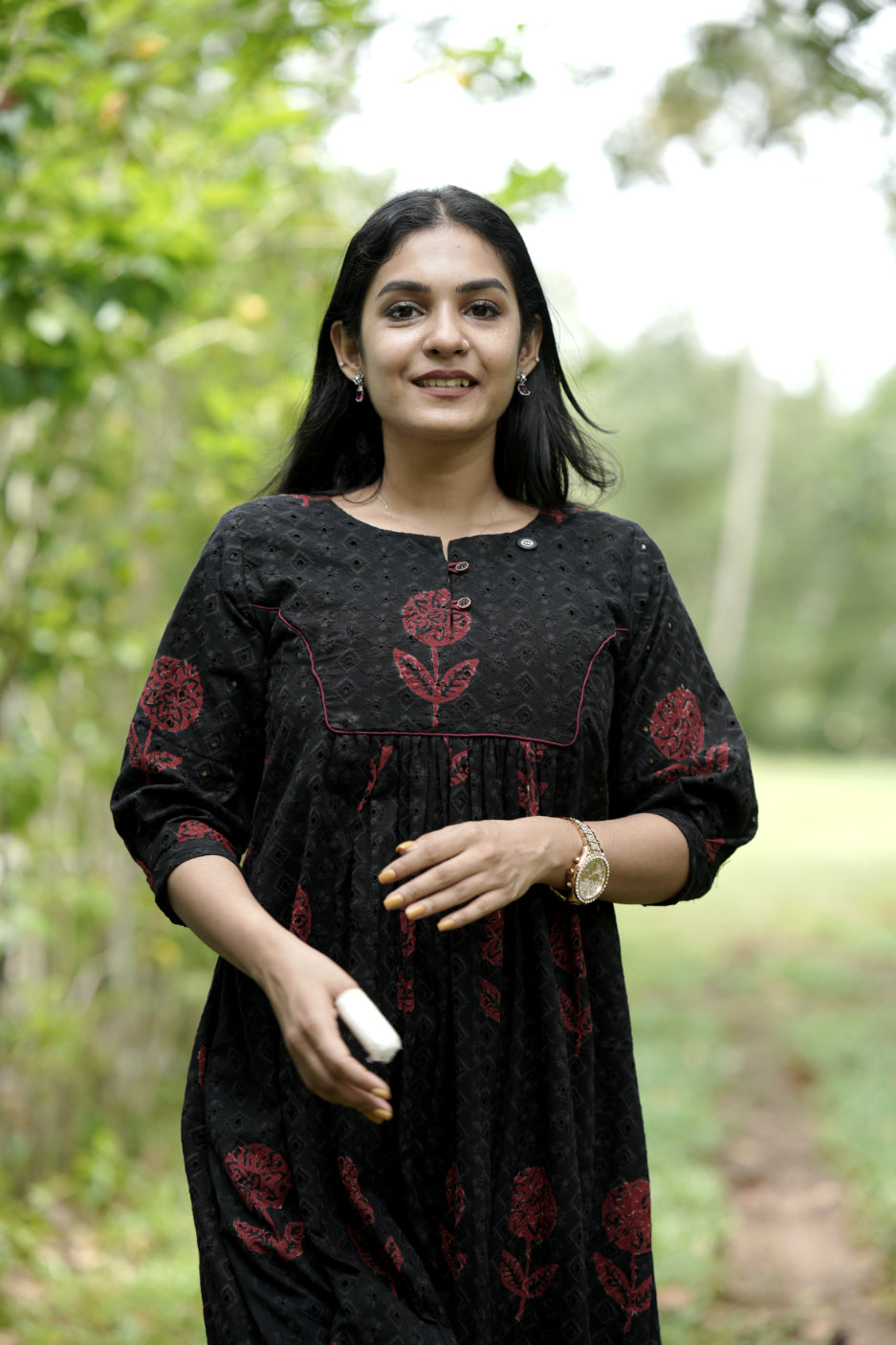 Designer Pleated Cotton Kurta