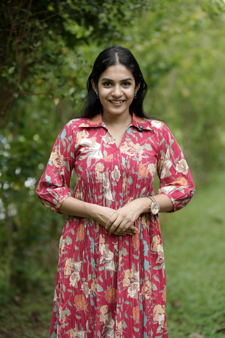 Designer Gathered Cotton Kurta