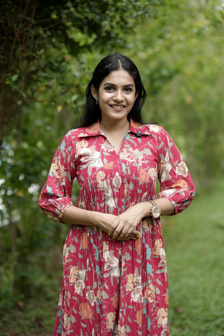 Designer Gathered Cotton Kurta