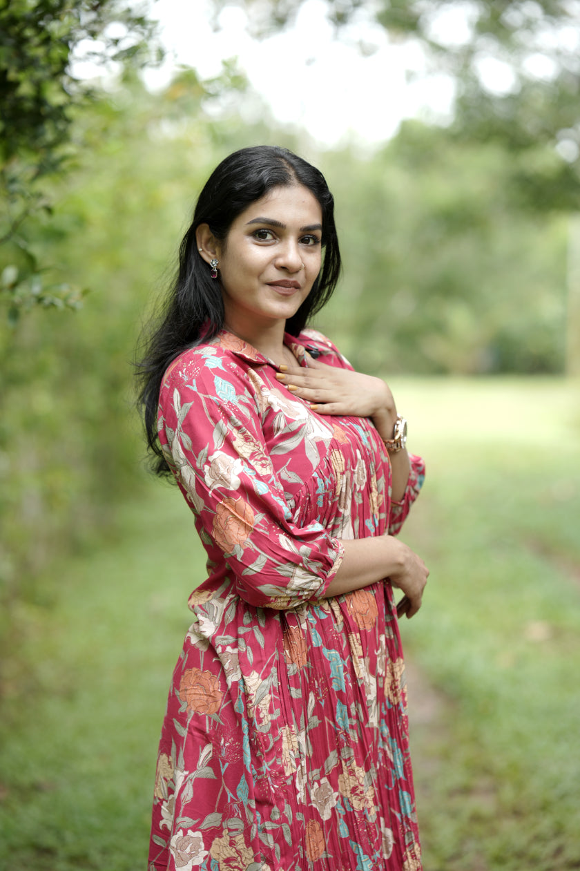 Designer Gathered Cotton Kurta