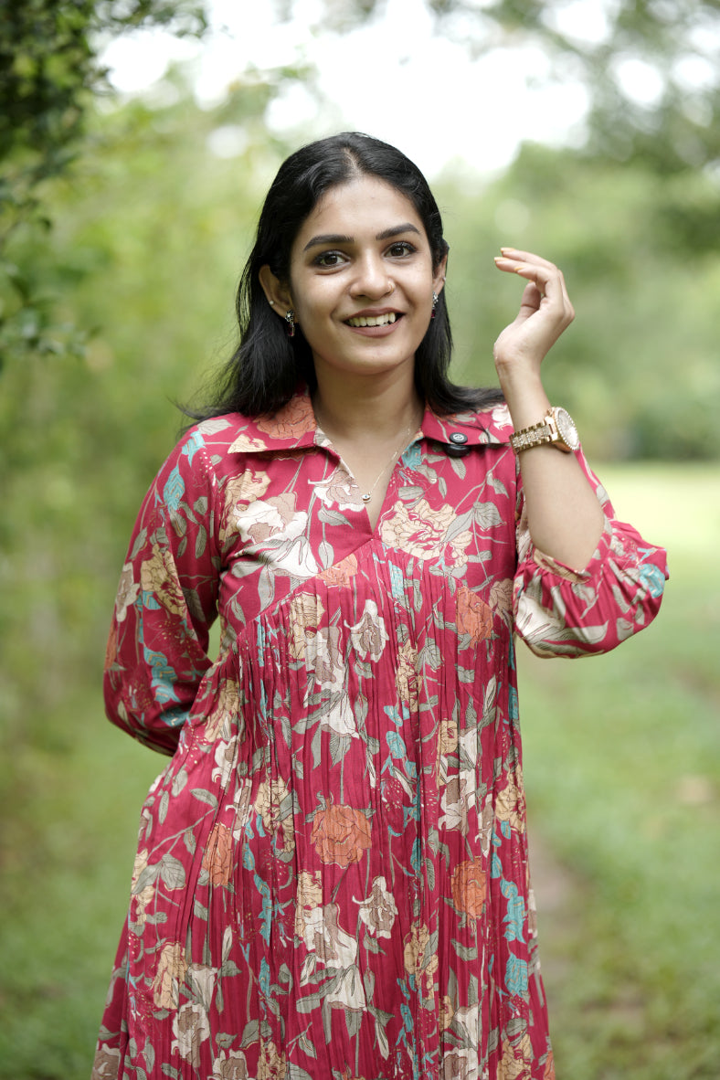 Designer Gathered Cotton Kurta