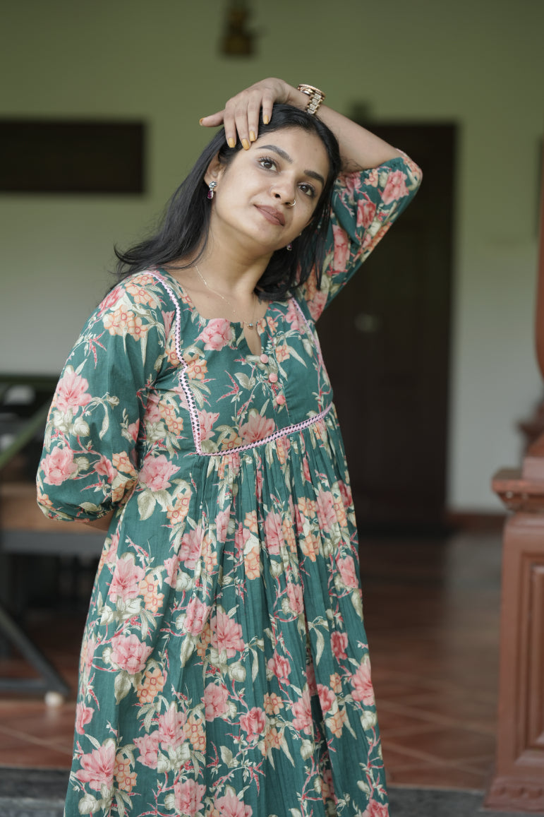 Designer Gathered Cotton Kurta