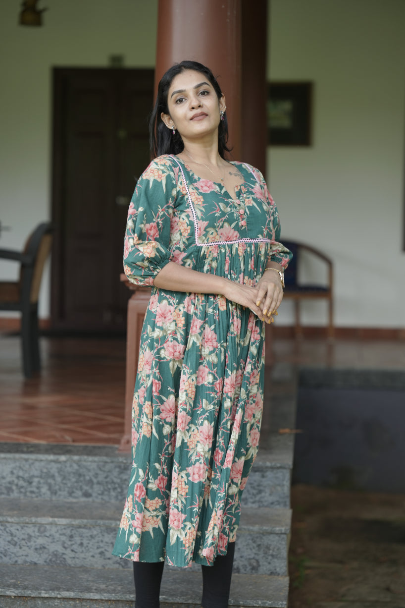 Designer Gathered Cotton Kurta