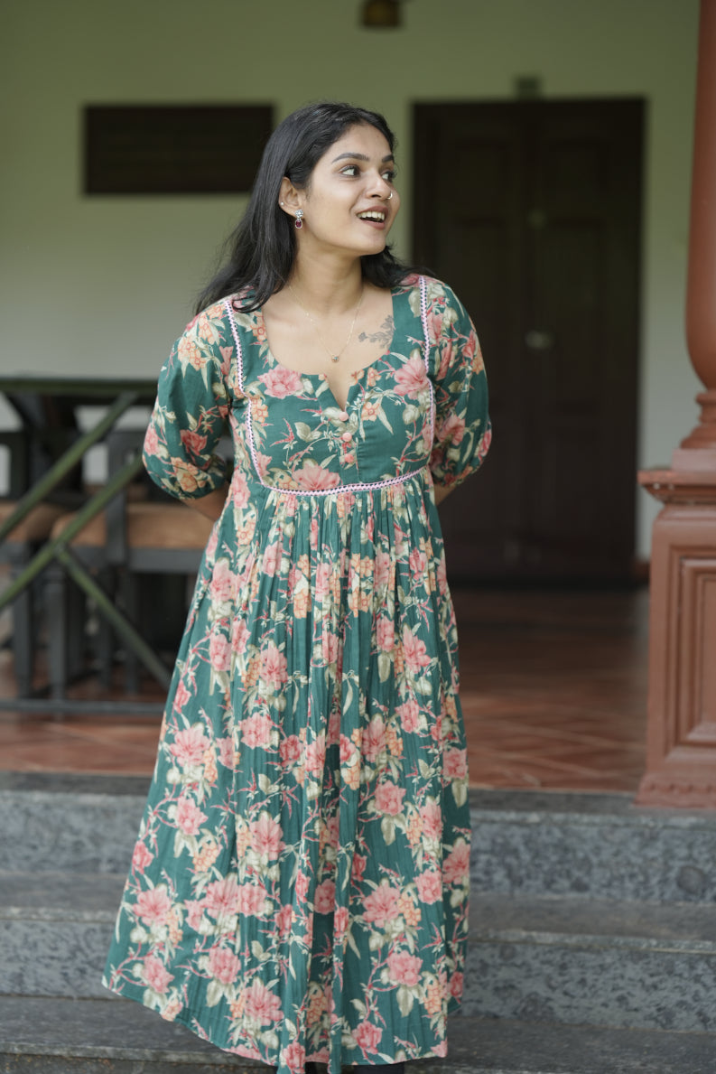 Designer Gathered Cotton Kurta