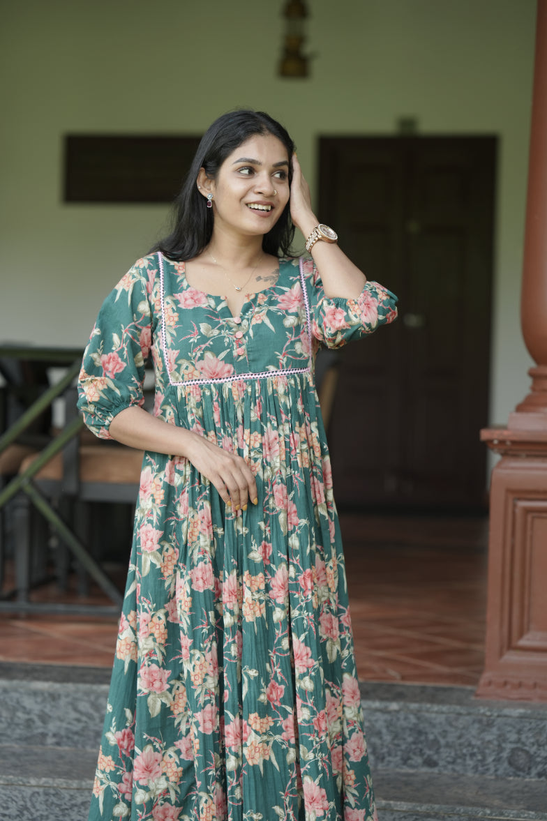 Designer Gathered Cotton Kurta