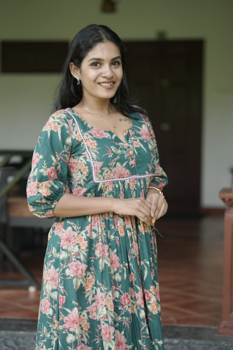 Designer Gathered Cotton Kurta
