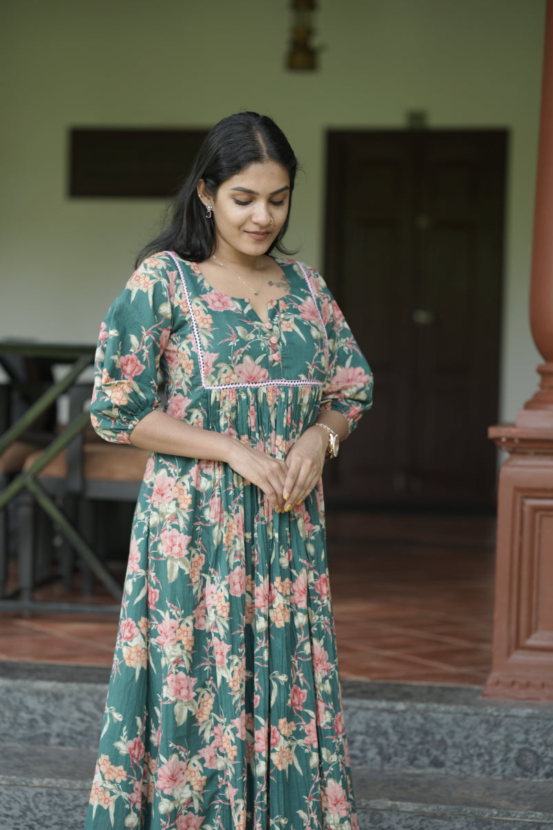 Designer Gathered Cotton Kurta