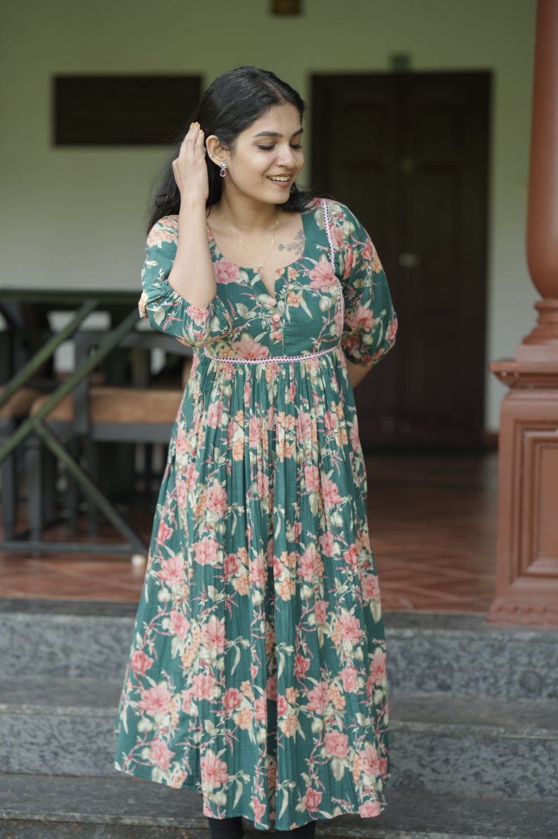 Designer Gathered Cotton Kurta