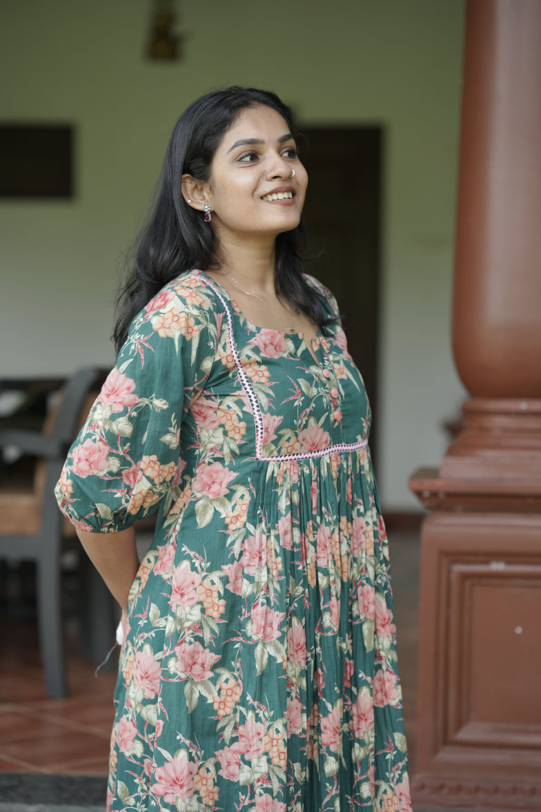 Designer Gathered Cotton Kurta