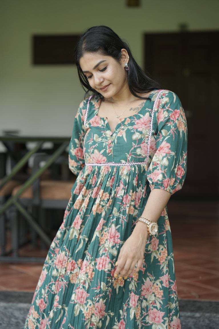 Designer Gathered Cotton Kurta