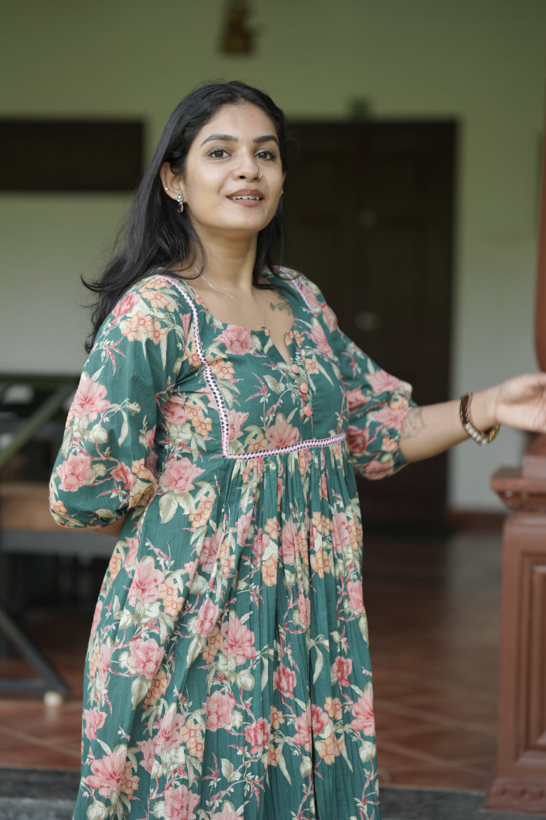 Designer Gathered Cotton Kurta