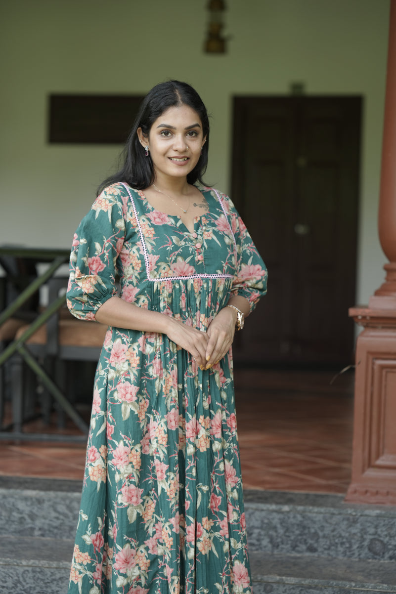 Designer Gathered Cotton Kurta