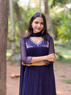 Handworked Pleated Kurta with Dupatta