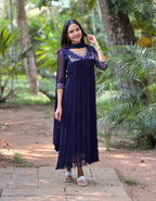 Handworked Pleated Kurta with Dupatta
