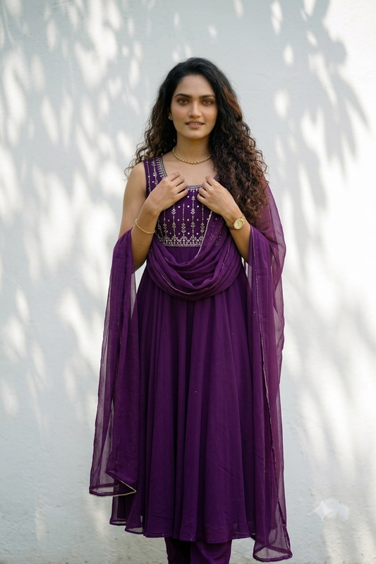Handworked Umbrella kurta with Dupatta