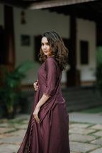 Handworked Double Umbrella Cut Kurta with Dupatta