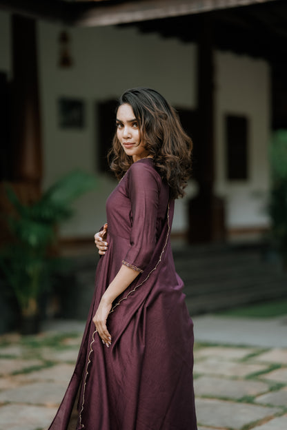 Handworked Double Umbrella Cut Kurta with Dupatta