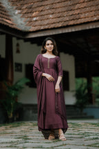 Handworked Double Umbrella Cut Kurta with Dupatta