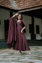 Handworked Double Umbrella Cut Kurta with Dupatta
