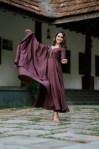 Handworked Double Umbrella Cut Kurta with Dupatta
