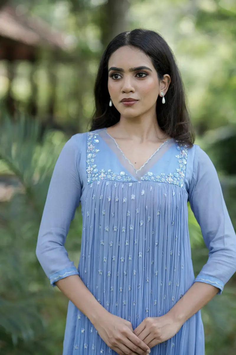 Handworked Pleated Kurta
