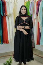 Handworked Panel Cut Kurta with Dupatta