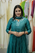 Handworked Pleated Kurta with Dupatta