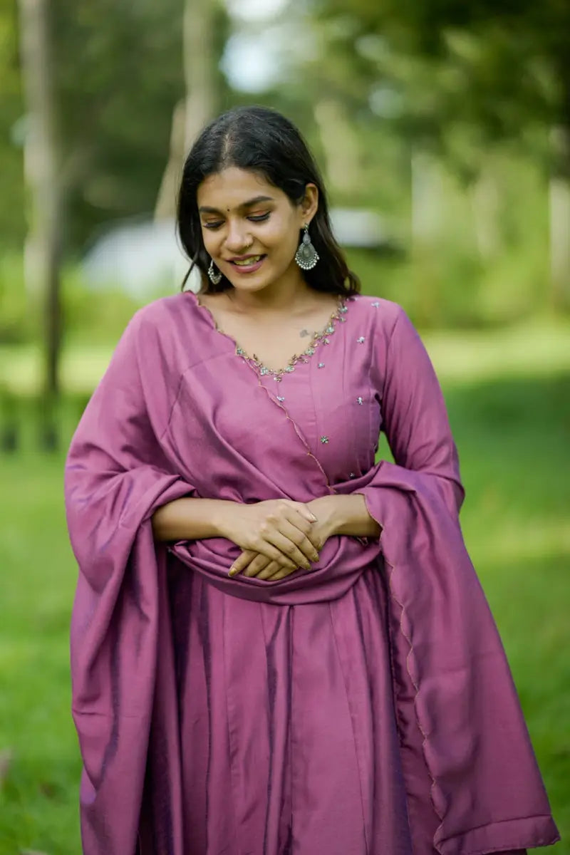 Handworked Panel Cut Kurta with Dupatta