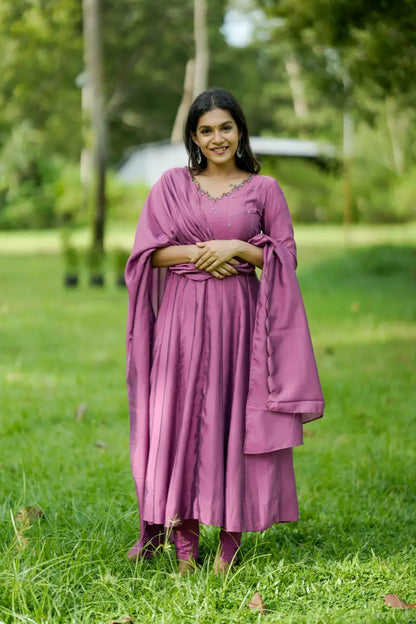 Handworked Panel Cut Kurta with Dupatta