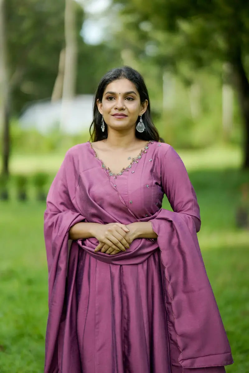 Handworked Panel Cut Kurta with Dupatta