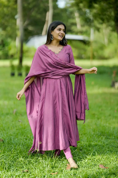 Handworked Panel Cut Kurta with Dupatta