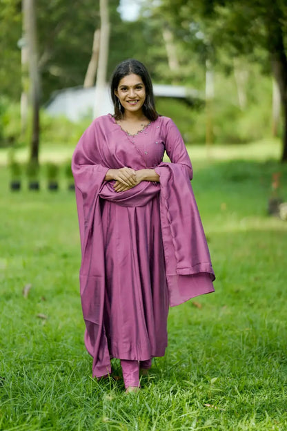 Handworked Panel Cut Kurta with Dupatta