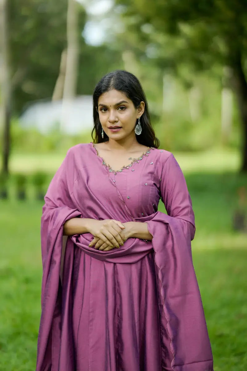 Handworked Panel Cut Kurta with Dupatta