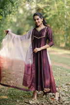 Handworked Panel Cut Kurta with Dupatta