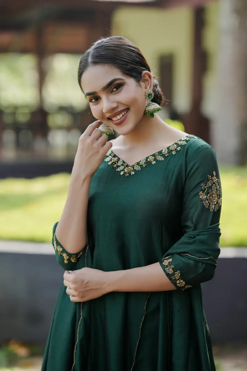 Handworked 3 Panel Kurta with Dupatta