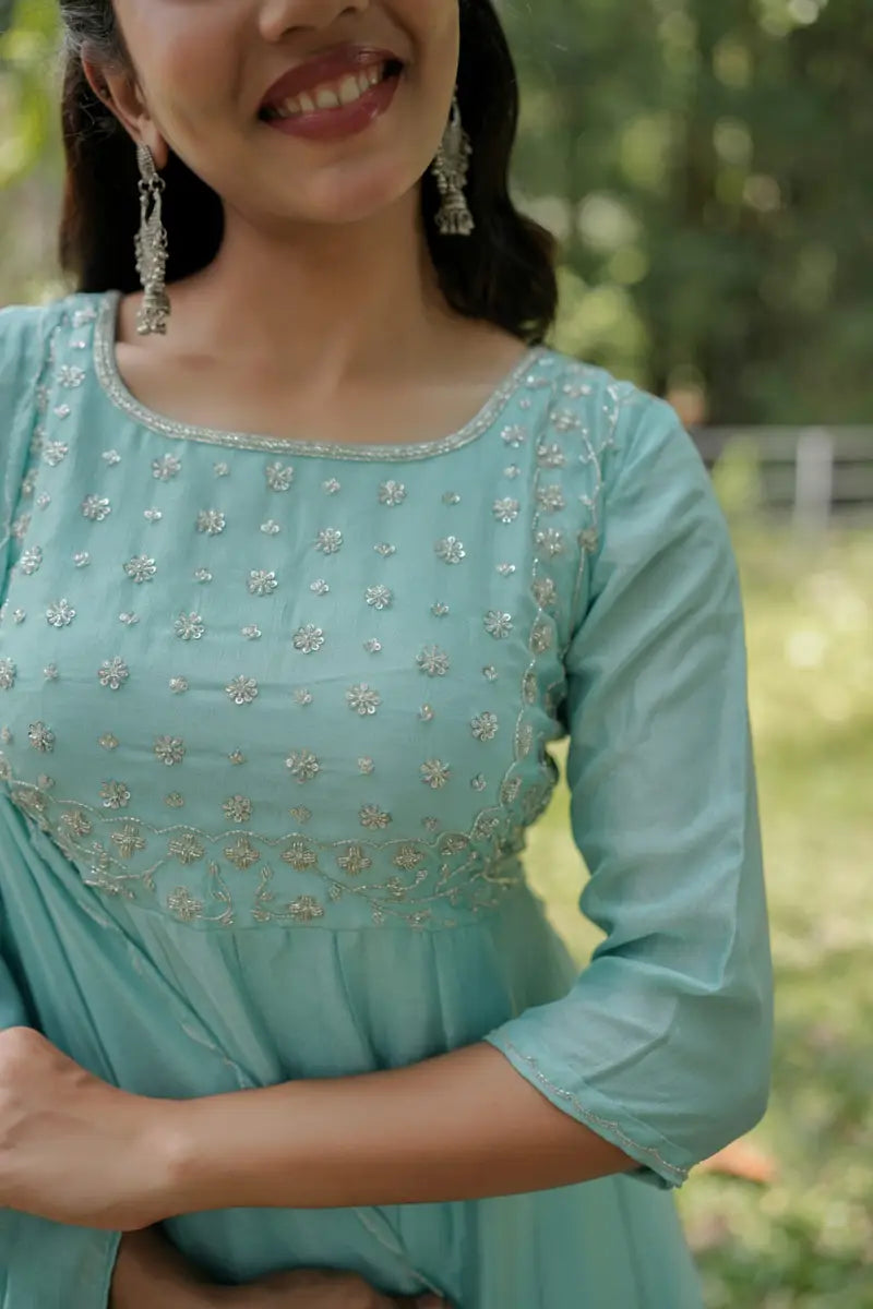 Handworked Panel Cut Kurta with Dupatta